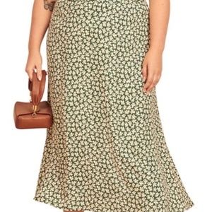 Reformation Bea Skirt Green Floral